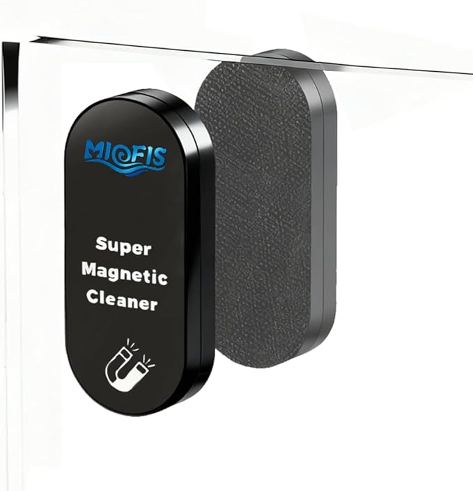 Magnetic Aquarium Cleaner, N52 Strong Magnet Algae Scraper for Fish Tank Glass, Ultra-Thin 0.55" Coral Safe, Fits 0.6" Glass 120 Gallon, Freshwater Marine (Not Acrylic) (STD)
