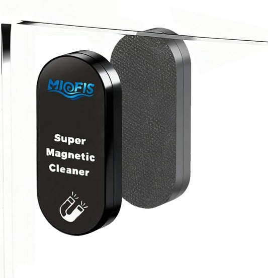 Magnetic Aquarium Cleaner, N52 Strong Magnet Algae Scraper for Fish Tank Glass, Ultra-Thin 0.55" Coral Safe, Fits 0.6" Glass 120 Gallon, Freshwater Marine (Not Acrylic) (STD)