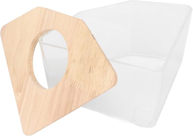 Focket Sand Bath for Hamsters, Transparent Design Hamster Sand Bath Container, Chinchilla Dust with Short Leg Stand Space Saving Right Angle for Dwarf Pets Small Animals
