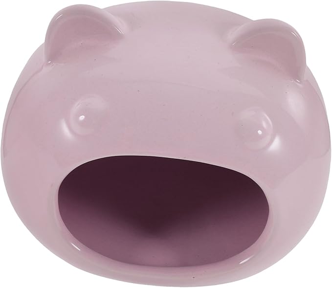 Ceramic Small Pet Hideout Cozy House Bed for Hamsters Gerbils Guinea Pigs Hedgehogs Small Animals Comfortable Shelter and Decorative Cage Accessory