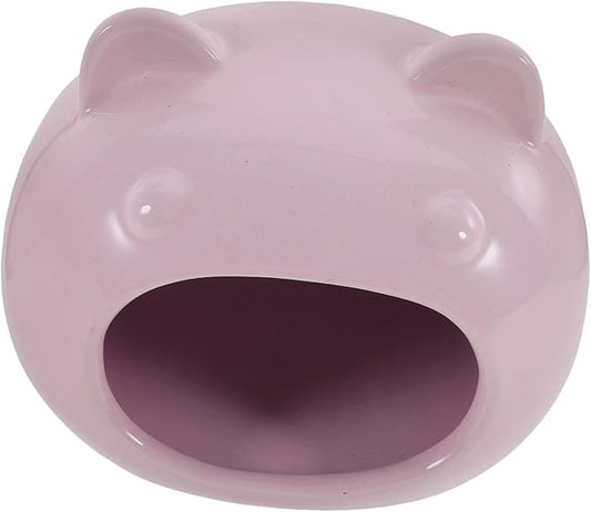 Ceramic Small Pet Hideout Cozy House Bed for Hamsters Gerbils Guinea Pigs Hedgehogs Small Animals Comfortable Shelter and Decorative Cage Accessory