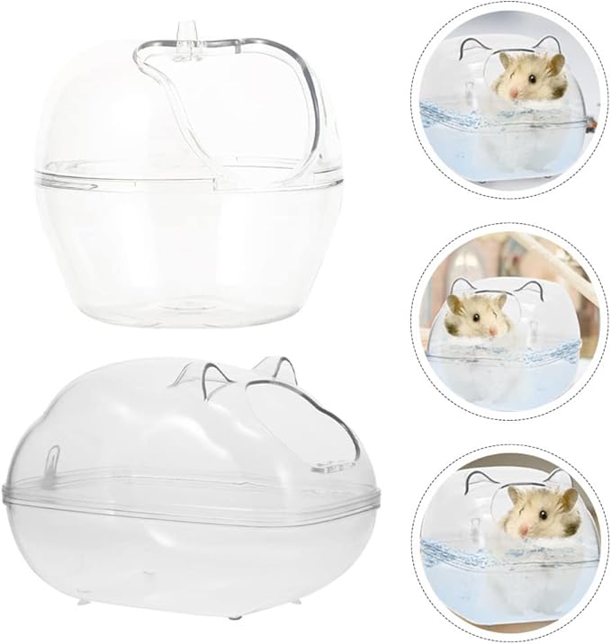 Mipcase 2pcs Hamster Bath Basins Non-dust Hamster Bathroom Small Pet Toilets for Chinchillas Bath Containers Compact and Practical Supplies