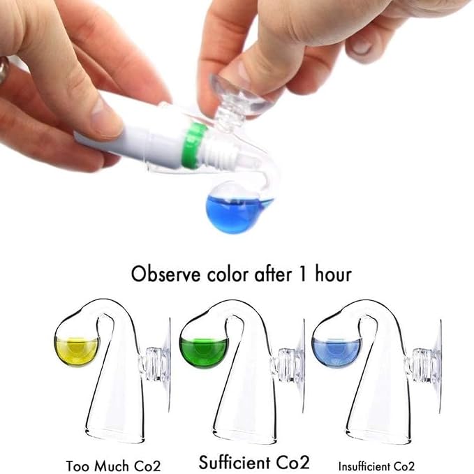 Glass Drop Checker Kit with 15ml Co2 Checker Solution Monitor of Planted Tank Co2 Levels for Aquarium Plant Fish Tank Test CO2 Kit