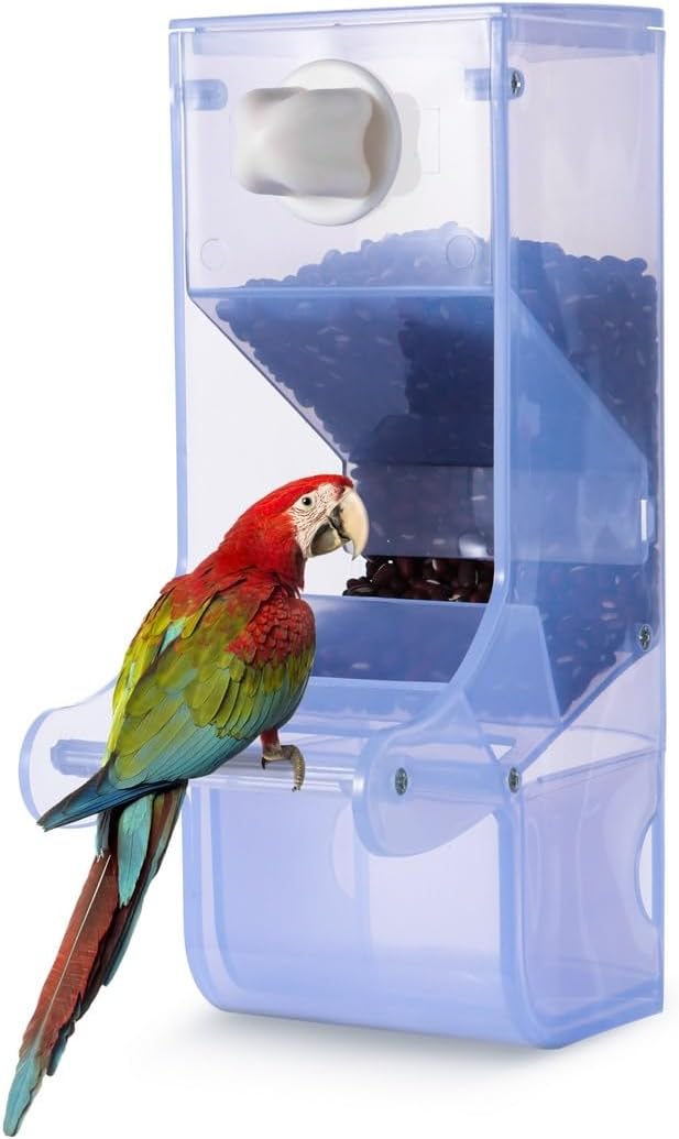 No Mess Bird Feeder for Cage, Bird Seed Dispenser, Bird Food Container for Cage，Automatic Feeder