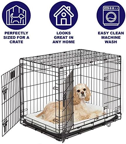 MidWest Homes for Pets QuietTime XXS Dog Bed - White Fleece Bolster, Ultra-Soft and Machine Washable, Fits 18-Inch Crates and Carriers, for Small Dogs and Cats