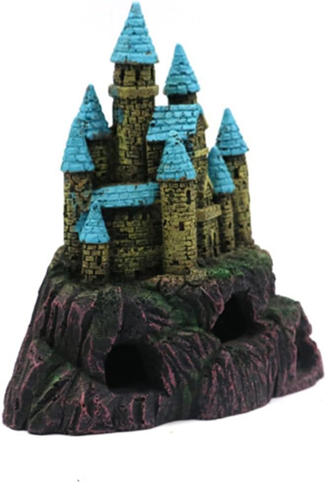 Artistic Underwater Castles Hideouts for Fish and Shrimp Durability Resin Aquariums Ornament Fish Tanks Castles Cave Resin Aquarium Decoration
