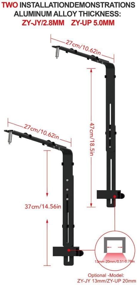 Adjustable Aluminum Aquarium Light Bracket - Universal Hanging Mount Holder for Fish Tank LED Lamps (Black)