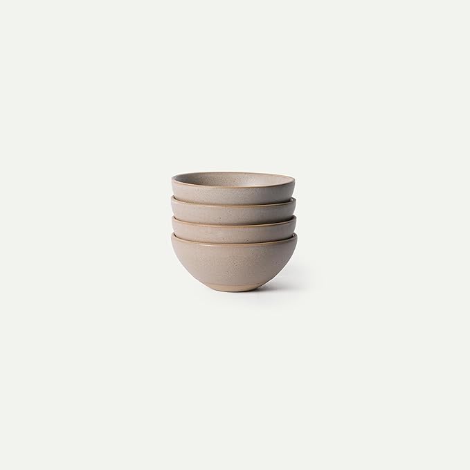 MORA Small Bowls Set of 4, 16oz Ceramic Pottery Dessert Bowls - Microwave, Oven and Dishwasher Safe - Mushroom