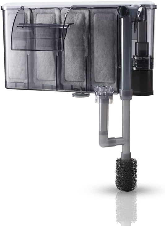 DaToo Aquarium Hang On Filter Small Fish Tank Hanging Filter Power Waterfall Filtration System for 30 to 40 Gallon Aquariums