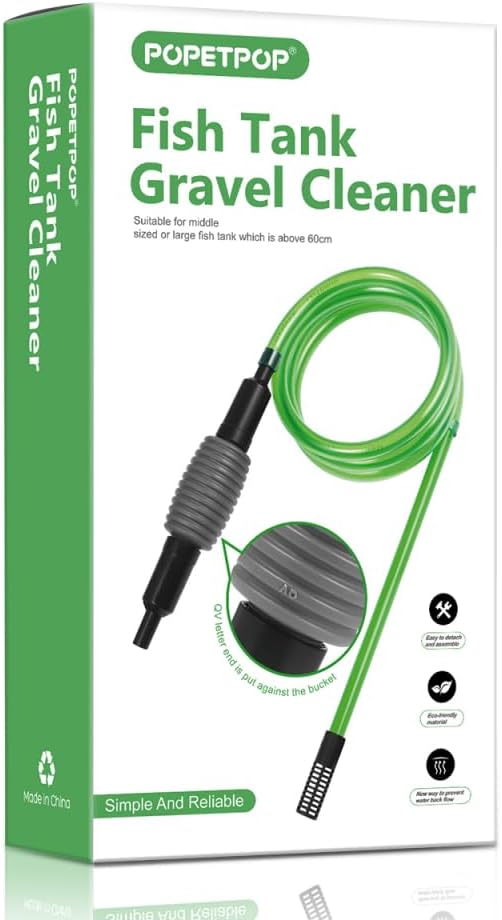 POPETPOP Aquarium Fish Tank Vacuum Siphon Cleaning Kit for Water Changing and Sand Cleaning