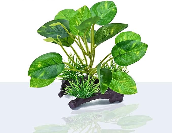 4 Pack Tall Aquarium Plants - Reptile Habitat Plants Realistic Silk Fake Betta Fish Tank Decor for Terrarium Aquascaping