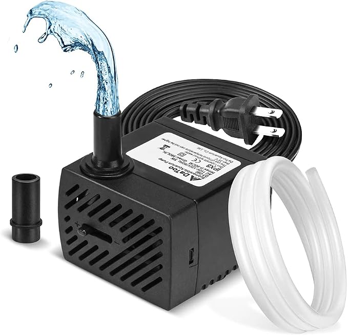 DaToo 95GPH 5W Small Submersible Water Pump Mini Fountain Pump Ultra Quiet For Aquarium Fish Tank Pond Statuary Hydroponics