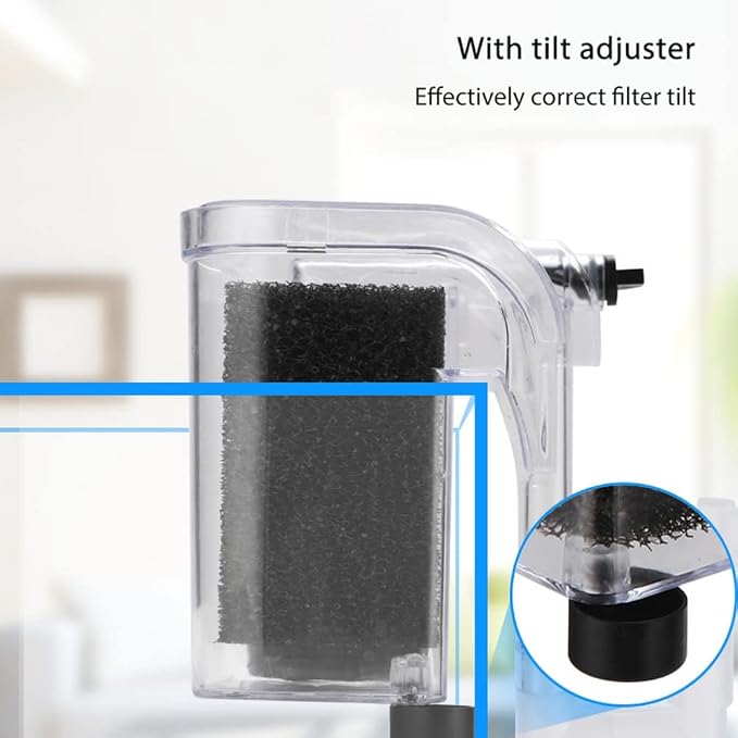 HIERYAN Fish Tank Small Filter Small Aquarium Filter，for 1 to 8 Gallons | Small Submersible Hanging Fish Tank Filter