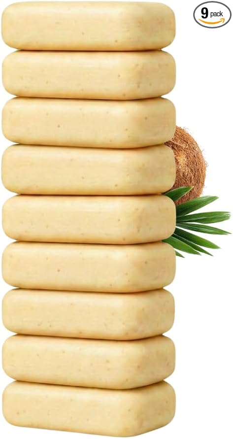 Deshedding Dog Shampoo Bar for Shedding Control, Natural Ingredients with Coconut Oil & Shea Butter | No Plastic Waste, Vegan, 9 Bars
