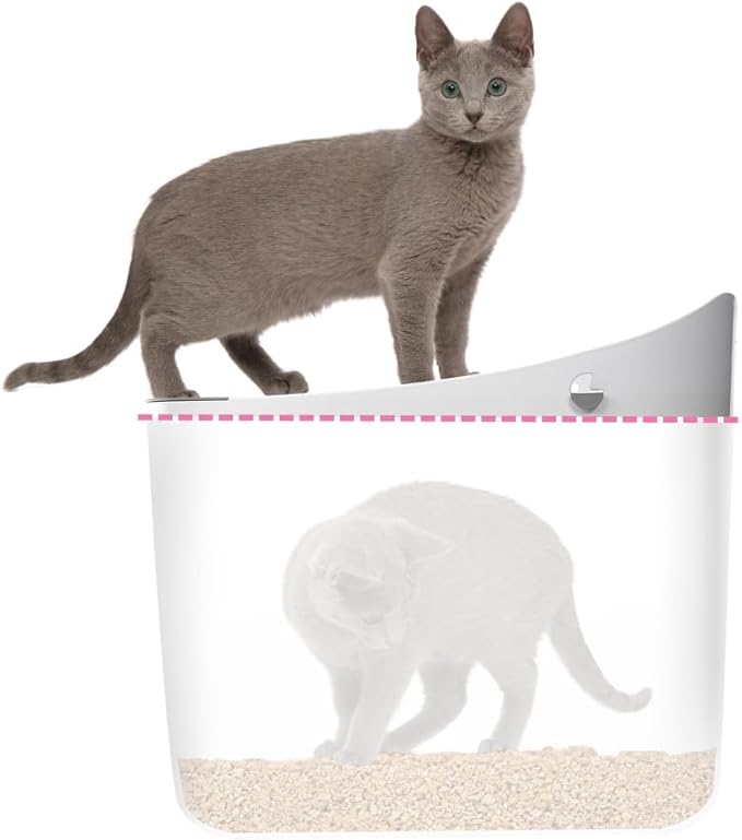 Catit PIXI Top-Entry Litter Box – Modern, Leak-Proof Cat Litter Box with Anti-Tracking Lid, Easy-Clean Design, Seamless & BPA-Free – Reduces Litter Mess, Minimalist Style, Large Space for Cats