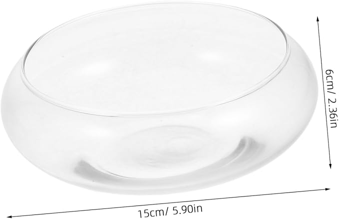 YARNOW Clear Glass Fish Bowl Desktop Fish Tank for Goldfish Shrimp and Plants Hydroponic Flowerpot Portable Fish Keeper Multi Functional Aquarium High Transparency
