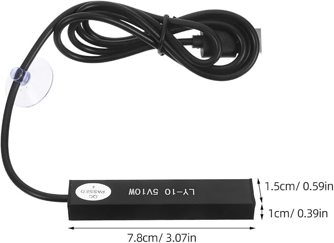 Mini USB Aquarium Heater 10w Small Fish Tank Heater for Betta Fish and Aquatic Turtles with Precise Temperature Regulation and Easy Installation
