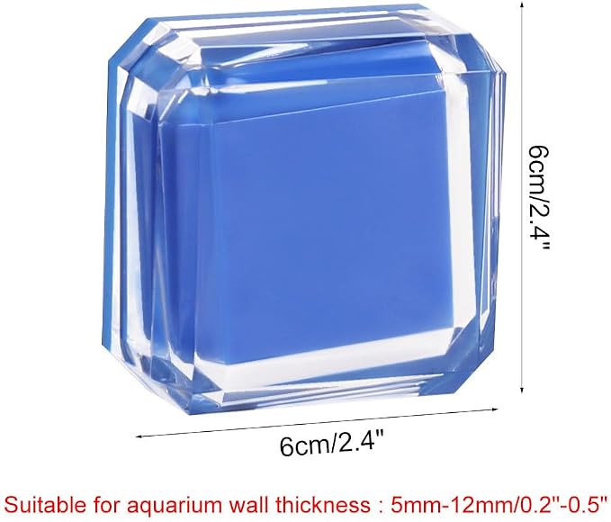 Aquarium Magnetic Cleaner, Double-Sided Algae Scraper Pad S/L for 0.2-0.5'' Thick Glass Tank