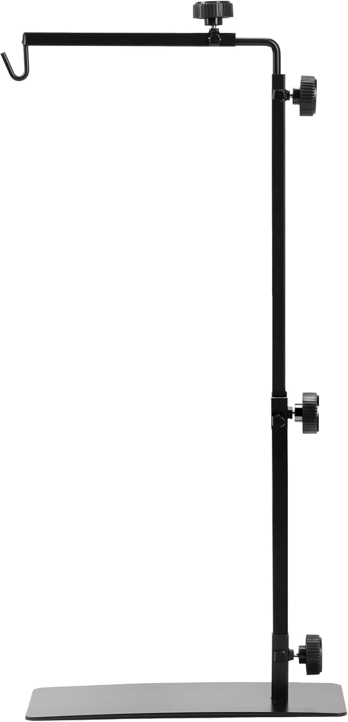 Simple Deluxe Reptile Lamp Stand, Adjustable 15"-36" Floor Light Holder Stand Metal Bracket for Reptile Glass Terrarium Heating Light, L: 36.6 x 14.6 inch, Black