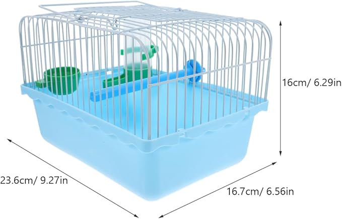 Toddmomy Portable Bird Cage with Perch Food Box Water Dispenser Spacious Travel Carrier for Parrots Lovebirds Small Birds 9.29X6.57X6.29 Inches