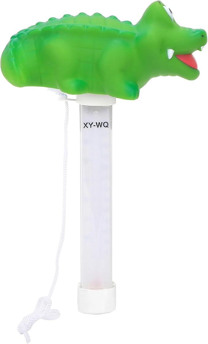 XY-WQ Alligator Floating Pool Thermometer with String, Easy-Read | Large size easy-read scale and included string for swimming pools, spas, hot tubs and ponds.