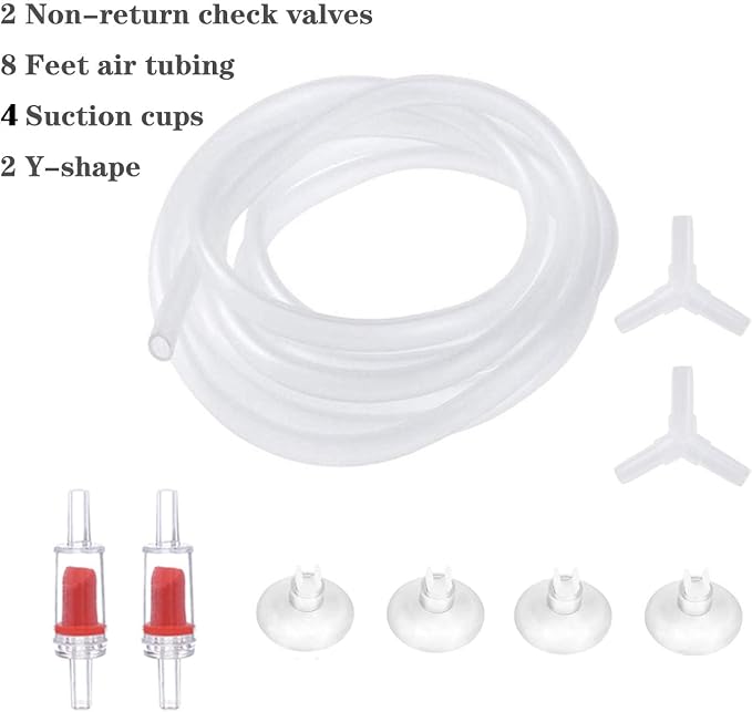 Aquarium Sponge Filter for 20 Gallon Fish Tank | Betta, Nano, Shrimp, Fry, Biochemical Filter with Airline Tubing, Check Valves, Suction Cups