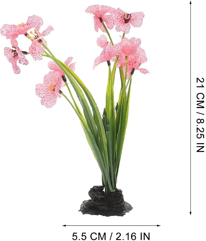 Balacoo 2 Pcs Pink Fish Tank Decor: Plastic Realistic Aquarium Plants | Silk Aquarium Plants for Betta Fish Tank Landscaping Decorations (Pink, 8.3 Inch)