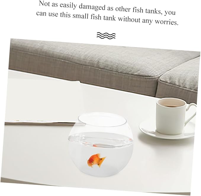 Generic Clear Plastic Fish Bowl Round Fish Tank Globe for Goldfish Tabletop Tank Decor 5.90 X 5.90 X 5.11 in Desktop Aquarium for Home Office Party Display