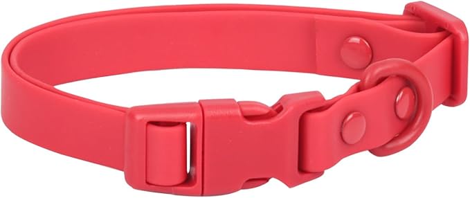 Ovale Waterproof Dog Collar Leash Combo Set, Durable and Easy to Clean, for Small Dogs.(S, Red)
