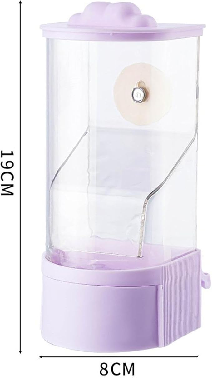 No Mess Bird Feeder,Cage Accessories,Automatic Parrot Feeder Food Container for Cockatiel Parakeet Lovebirds Budgerigar Finch, Purple