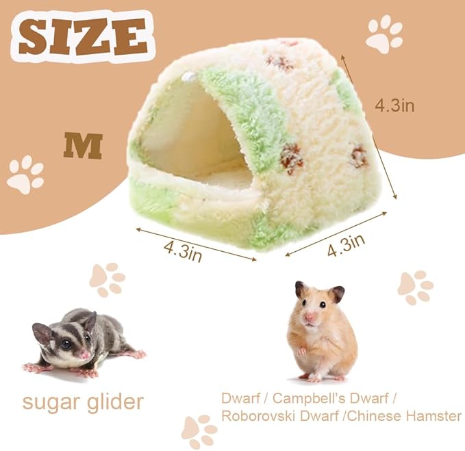 Meow&Woof 2 Pack Cozy Small Animal Beds with Hock, Winter Guinea Pig House, Hamster Sand Bath Container, Large Sandbox Toilet Gerbil Batheoom, Tiny Chinchilla Dust Bathtub Sand Bath Box for Hamster Ca