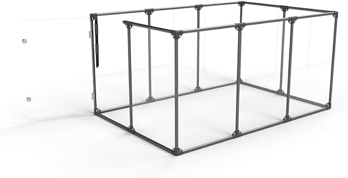 Clearly Loved Pets 36" Tall Large Lucidium Pet Pen, Gunmetal