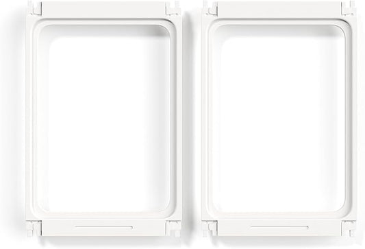 Jalove Dog Playpen, 24" Acrylic Plastic Pet Playpen with Door, Puppy Playpen, Indoor Dog Pen, Foldable, Customizable, White 2 PCS