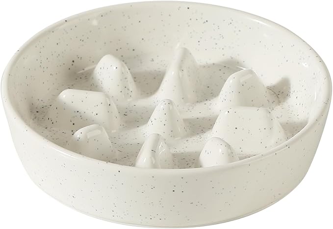 Havniva Slow Feeder Dog Bowls, 1.2 Cups Ceramic Dog Food Bowls 7.3 inch Slow Feeder for Small Dogs Puzzle Bowls for Fast Eater, Pet Slow Feeding Dish Anti-Choking