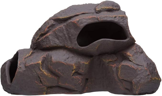Aquarium Ceramic Decorations Cave Betta Stone Decor - Aquarium Fish Tank Hideway Decor for breeding Cichlids Plecos Betta Toys Hideout (Magma Rock)