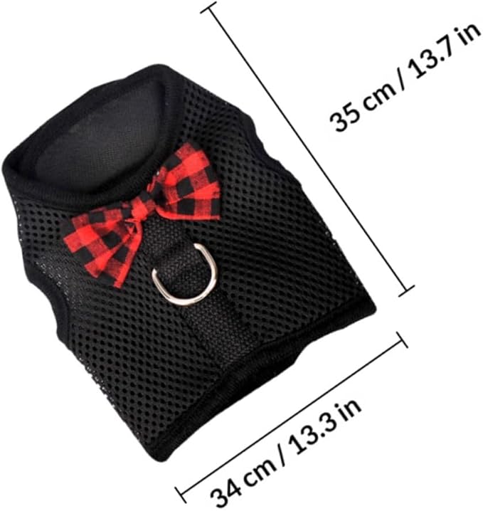 Abaodam Pet Vest Harness and Chest Strap Set Breathable Mesh Soft Padded Vest Size L (35-40Cm Chest) for Small Animals Rabbit Guinea Pig Squirrel Walking