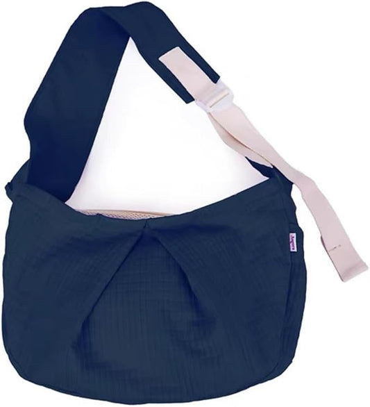 Ferret Sling Carrier - Pet Carrying Bag with Adjustable Strap Hands Free Shoulder Bag Crossbody Travel Slings Soft Small Animal Bonding Pouch Front Backpack for Ferret Rabbit Puppy Kitten (Dark Blue)