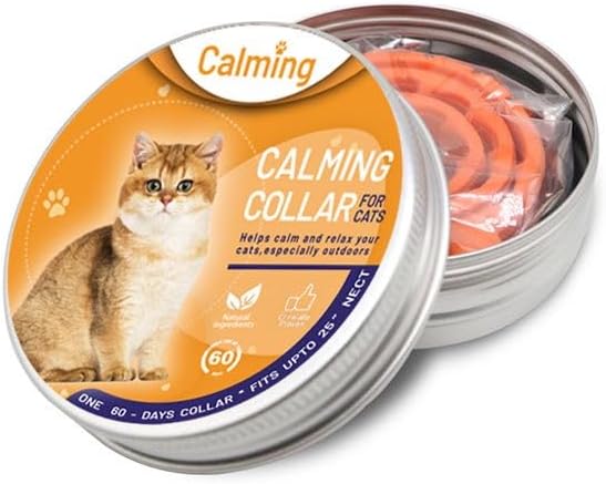 ELVIAN Cat Calming Collar (60 Days) — Natural Pheromone & Lavender Anxiety Relief Collar for Cats & Small Dogs, Adjustable Breakaway Design, Helps with Stress, Loud Noises, Travel & Vet Visits