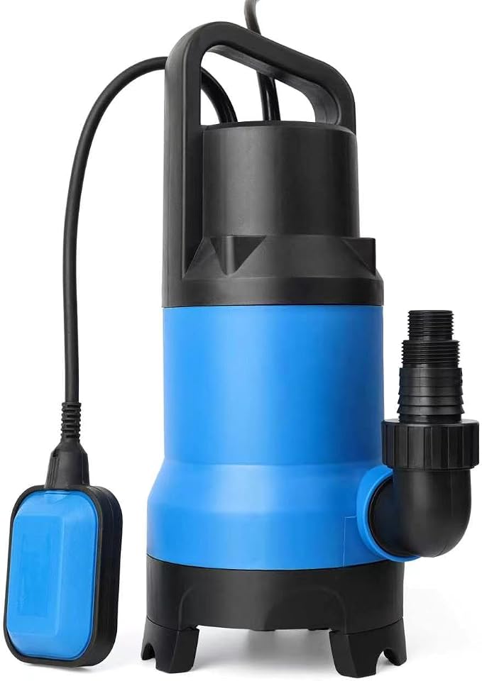 KLABB 1.5HP Submersible Sump Pump, 4500GPH with 25ft Cord | Portable Water Removal Pump, for Basement, Pool, Hot Tub & Pond, Handles Clean & Light Debris Water