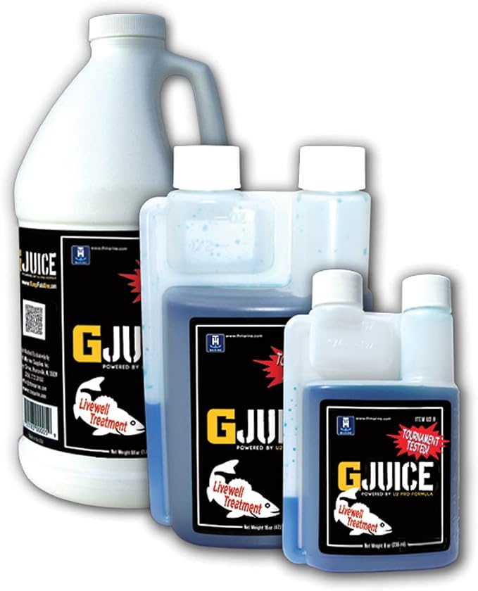T-H Marine G-Juice Livewell Water Conditioner – 64 oz Freshwater Formula for Fish Care – Removes Chlorine, Ammonia & Metals – Safe Water Prep for Livewells & Transport