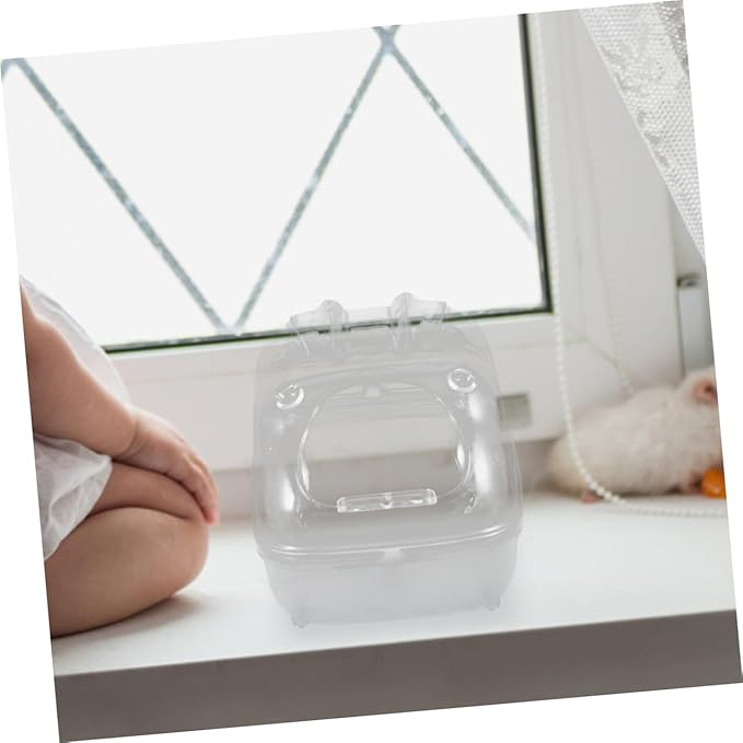 Sosoport Hamster Bath Box Small Pet Bathtub Chinchilla Dust Bath House Sand Substrate Transparent