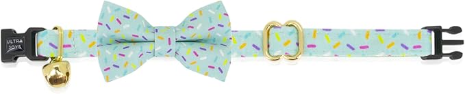 Ultra Joys Breakaway Cat Collar - Boy & Girl Kittens - Bell & Bowtie Birthday Small