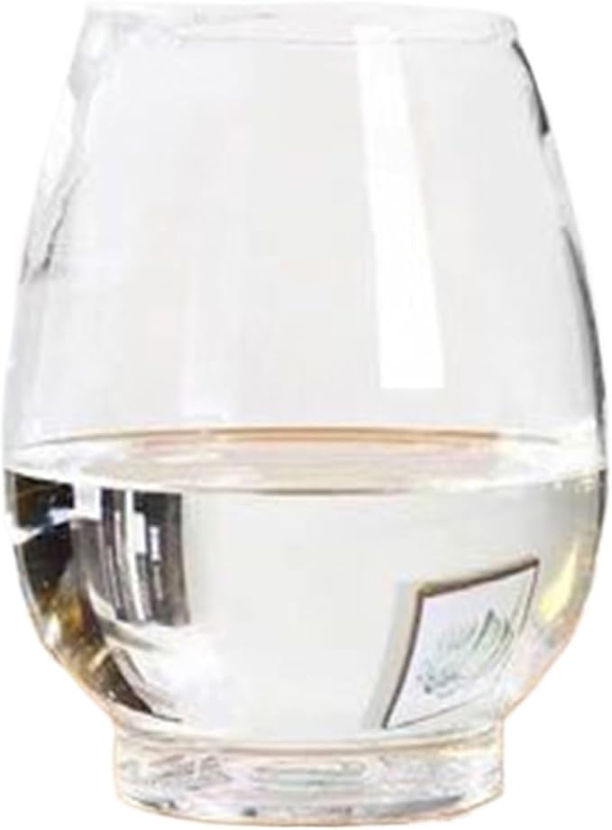 Fish Bowl Fish Tank Transparent Oval Small Fish Tank Glass Turtle Tank Ecological Tank Aquatic Plants Home Desktop Ornaments Living Room(Large)