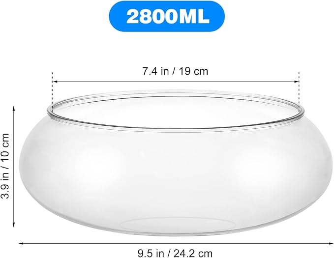 SEWACC Clear Acrylic Fish Bowl Desktop Aquarium Tank for Betta Goldfish Plants Office and Home Decor 9.52 X 9.52 X 3.93 in
