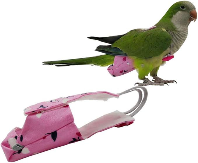 Parrot Diaper with Bowtie Cute Colorful Fruit Floral Cockatiel Pigeons Small Large Pet Birds Flight Suit Clothes Bird Toys Parrot Toys for Large Birds Parrot Cage Bird Cage Accessories Parrot