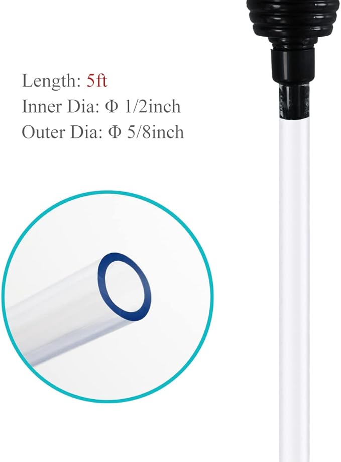 Laifoo 5ft Aquarium Siphon Vacuum Cleaner for Fish Tank Cleaning Gravel & Sand