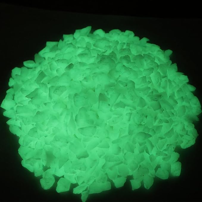 Glow in the Dark Gravel Stones,Aquarium Gravel,Aquarium Sand,Decorative Glow Gravel Rocks for Fairy Garden Fish Tank Succulents Pot Vase Filler Decor, 1 Pound (Yellow Green, 5-8mm)