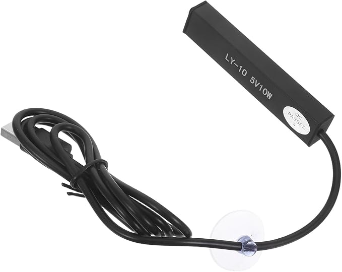 BESPORTBLE W USB Fish Tank Heater for Betta Fish and Aquatic Turtles, Compact Abs Mini Aquarium Heating Rod with Precise Temperature Control, Overheating Protection for Desktop and Turtle