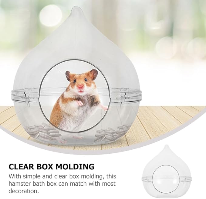 Ipetboom Acrylic Hamster Bathtub Transparent Dust Bath Container for Chinchilla Small Pet Cage Accessory
