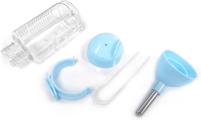 Shudyear 3 in 1 Pet Automatic Water Dispenser PP Water Bottle No Drip Small Pet Water Bottle for Dwarf Hamster Mouse Rat Hedgehog (Blue)